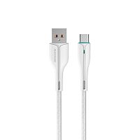 шнур usb - type-c sendem m18 белый, длина 1 м, силиконовый кабель  фото