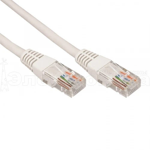 тест патчкорд utp rj45, cat 5e, 1,5 м (серый) 8-жильный шнур   фото
