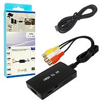 hdmi переходник конвертер  av - hdmi h76 адаптер, переходник с 3rca (av) на источник hdmi  фото